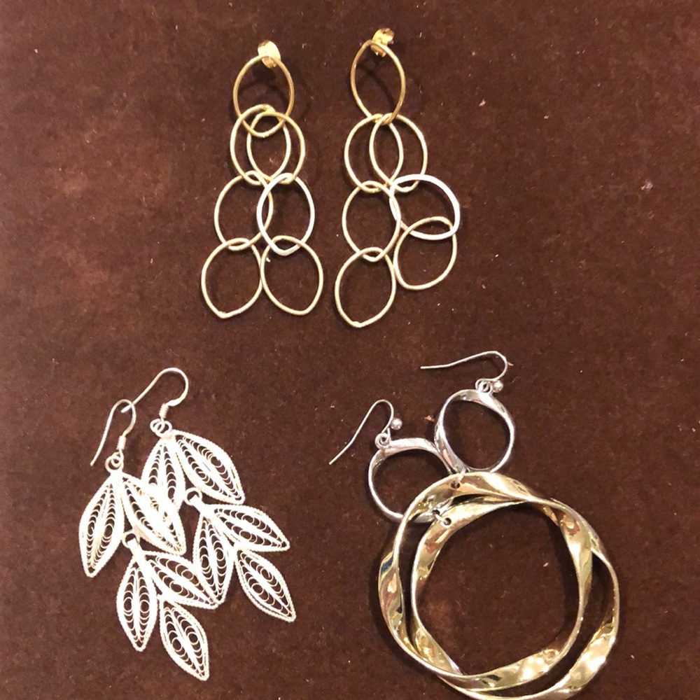 3 pairs of Silver & Gold Earrings